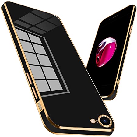 IPhone7 /IPhone 8 / IPhone se ケース4.7インチ tpu 薄型 シリコン アイフォン 7 /アイフォン 8 /アイフォン seスマホ ケース軽量 360度フルカバー 落下防止 耐衝撃 おしゃれ 携帯カバー(ブラック)