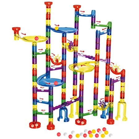 Jecimco ビーズコースター 知育玩具 スロープトイ ルーピング セット 子供 DIY 組み立 積み木 男の子 女の子 誕生日のプレゼント ビー玉転がし ブロック おもちゃ