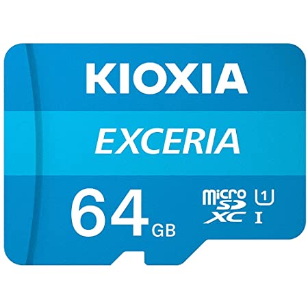 microSDXCカード 64GB Kioxia EXCERIA 超高速 UHS-I U1 + SDアダプター + 保管用クリアケース[バルク品]