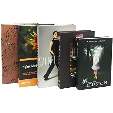 モードインテリアブック イミテーション 本の置物 飾り 撮影用 モデルルーム ディスプレイ 5冊セット