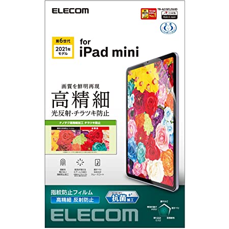 エレコム iPad mini6 第6世代 (2021年モデル) 保護フィルム ペーパーテクスチャ 反射防止 指紋防止 ハードコート加工 エアレス ケント紙タイプ TB-A21SFLAPLL クリア
