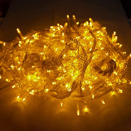MRG LED イルミネーションライト 10m 100球 電池式 防水 IP64 リモコン付き 8パターン点滅 屋内 屋外 クリスマス キャンプ アウトドア デコレーション 飾り ジュエリーライト (ウォームホワイト)