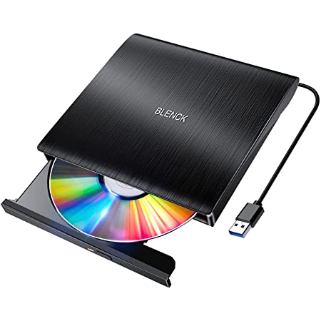 DVDスーパーマルチドライブ, WEY 薄型 DVDドライブ 外付け USB3.0, DVD/CD プレイヤー ポータブルドライブ CD/DVD読取・書込 高速 静音 超薄型