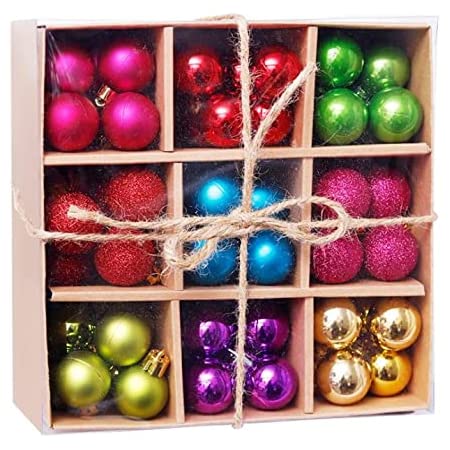 Ansimple クリスマス オーナメント 飾り ボール 3cm 約99個セット カラフル クリスマスの装飾 ツリーの飾り 店舗 会場 パーティー小道具