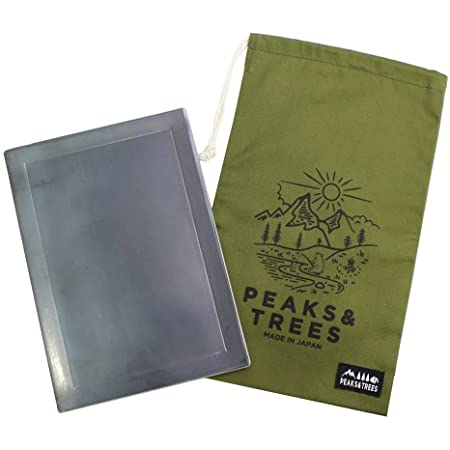 PEAKS&TREES ピークス＆ツリーズ 極厚鉄板 6mm ミニ 穴なし 黒皮鉄板 A5サイズ 小さめ キャンプ アウトドア 【日本製】【コットンケース付き】 (鉄板 6mm)