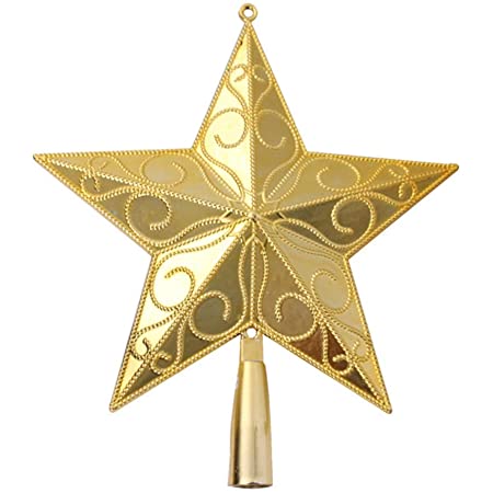 JunyueLiang クリスマスツリー 星 ツリートップ 10cm 15cm 20cm スター クリスマス 飾り 可愛い ツリー飾り星 小さいサイズ おしゃれ デコレーション ツリートップ 豪華感 装飾 (ゴールド, 10cm)