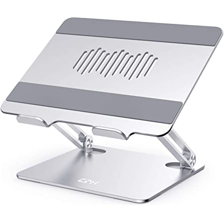 ノートパソコンスタンド、ラップトップスタンド、タブレット スタンド、デュアルファン冷却。高さ/角度の無段階調整，により姿勢を改善し。に適用するMacbook Air / Macbook Pro / iPad など17.3インチ以下ラップトップ/タブレット（銀）