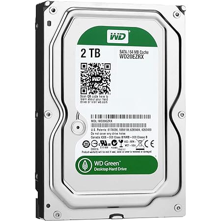 WD HDD 内蔵ハードディスク 3.5インチ 2TB Green WD20EZRX / Intellipower / SATA 6Gb/s / 2年保証