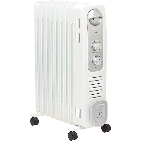 アイリスオーヤマ ヒーター オイルヒーター 小型 コンパクト 足元 暖房器具 デスク 500W 3畳 ダイヤル式 ( メカ式 ) 温度調節機能 POH-505K-W ホワイト
