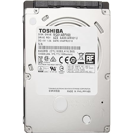 東芝 2.5インチ HDD 500GB 内蔵型 ノートパソコン ミニPC 向け 7mm 薄型モデル CMR 【国内正規代理店品】 2年保証 MQ01ABF050-2YW