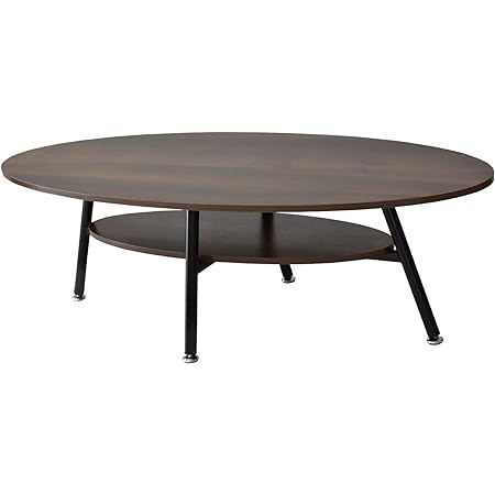 DORIS ドリス センターテーブル ローテーブル 木製 おしゃれ 円形 コンパクト ウォルナット エルモ【12952】DP