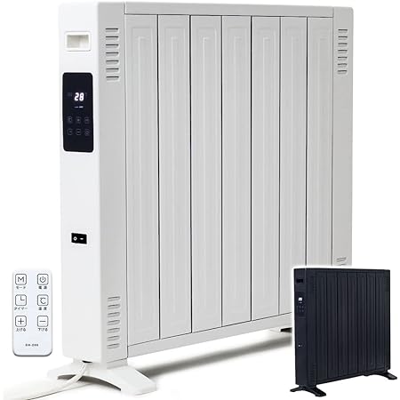 iimono117 オイルヒーター 高性能 11枚フィン 8～10畳 (つや消しブラック) パネル ヒーター 500W 700W 1200W デジタル表示 S型フィン 暖房 電気ストーブ