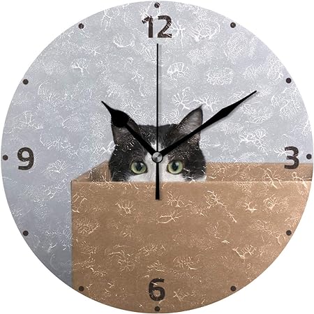 ヤマト工芸 stand clock ブリティッシュショートヘア -CATS- YK19-104 約W22.5 D9.5 H13