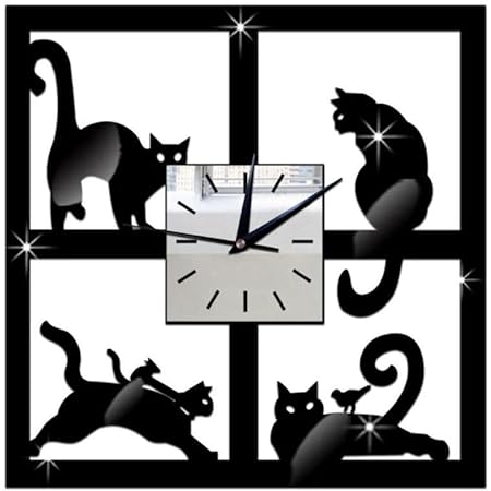 ヤマト工芸 stand clock ブリティッシュショートヘア -CATS- YK19-104 約W22.5 D9.5 H13