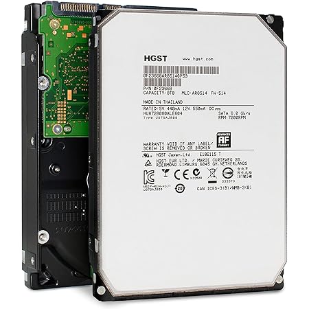 HGST Ultrastar 7K4000 4TB 64MB キャッシュ7200RPM SATA 6.0Gb/s 3.5インチ 内蔵ハードドライブ NAS、デスクトップPC/Mac、監視ストレージ、CCTV DVR用