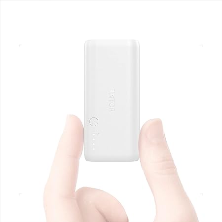 TNTOR モバイルバッテリー 軽量 超小型 持ち運び便利 5000mAh スマホ充電器 iPhone＆Android各機種対応 iPhone 15対応 電熱ベスト対応 スティック型（Type－Cケーブル付き 日本語説明書付き）【PSE認証済】ホワイト