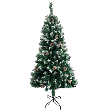Costway クリスマスツリー 150cm 松かさ付き スノータイプ 雪化粧 ヌードツリー クリスマス飾り Christmas tree グリーン 緑