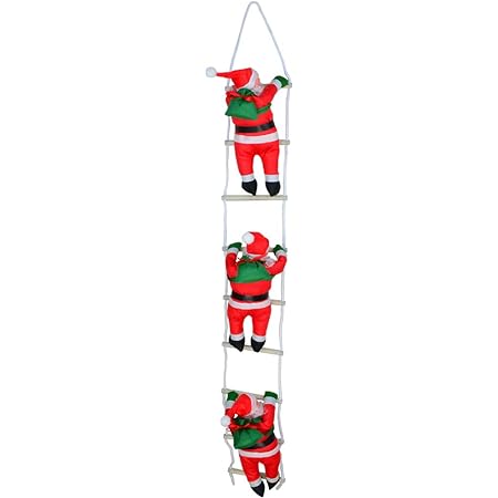 SYANG はしごサンタクロース クリスマス飾り サンタはしご クリスマスツリー飾り 四人 置物 135㎝ 吊り装飾用 サンタクロース インテリア飾り クリスマス おもちゃ クリスマスパーティー吊り装飾用　クリスマスプレゼント、ギフト（25cm&四つのサンタ）