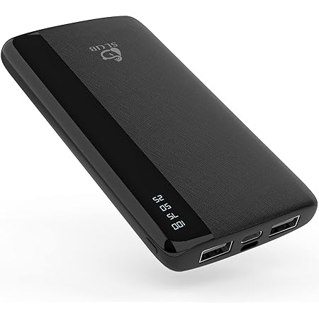 明誠 モバイルバッテリー 薄型 大容量 12000mAh 急速充電器 残量表示 2台同時充電 携帯充電器 2USB出力ポート 軽量 耐摩耗性 多重保護システム コンパクト 持ち運び便利 PSE認証済 iPhone/iPad/Android各種対応 ブラック