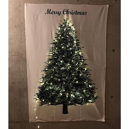 CINECE タペストリー クリスマス ガーランド LEDライト 付き クリスマスバナー ツリー おしゃれ 壁掛け パーティー壁 窓の装飾 カーテン リビングの飾り