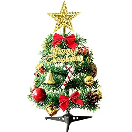 クリスマスツリー 卓上 ミニ ツリー LEDライト付き かわいい クリスマス 飾り 電飾付き クリスマスグッズ インテリア 用品 クリスマスプレゼント 30cm 50cm 組立式 (30CM 彩色ライト)