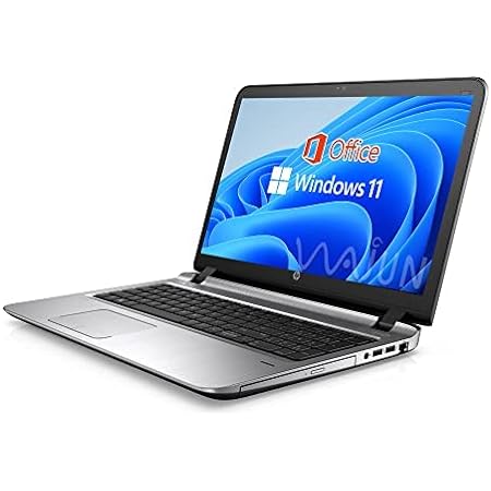 エイチピー ノートPC 450G3/15.6型/10キー/Win 11 Pro/MS Office H&B 2019/Core i5-6200U/WEBカメラ/wajunのWIFI/Bluetooth/HDMI/8GB/256GB SSD (整備済み品)