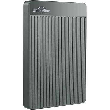 UnionSine 超薄型外付けHDD ポータブルハードディスク 500GB 2.5インチ USB3.0に対応 PC/Mac/PS4/XBox適用 (グレー）HD2510