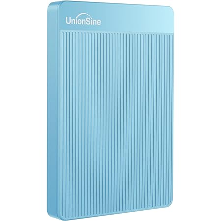 UnionSine 超薄型外付けHDD ポータブルハードディスク 500GB 2.5インチ USB3.0に対応 PC/Mac/PS4/XBox適用 (青）HD2510