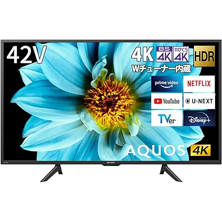 シャープ 42V型 液晶 テレビ AQUOS 4T-C42DJ1 4K チューナー内蔵 Android TV (2021年モデル) ブラック