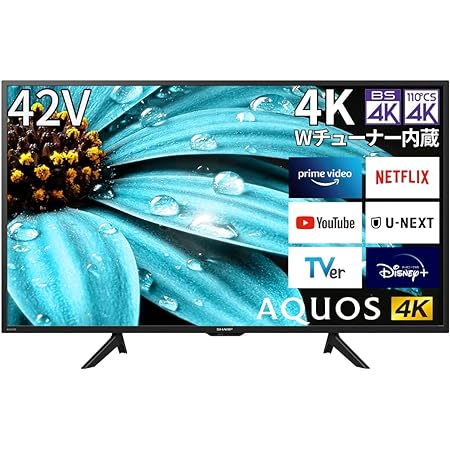 シャープ 42V型 液晶 テレビ AQUOS 4T-C42DJ1 4K チューナー内蔵 Android TV (2021年モデル) ブラック