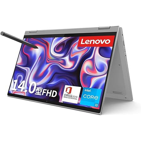 Lenovo ノートパソコン IdeaPad Flex 550i グレー Win10 マルチタッチ対応14.0型FHD (第11世代 Core i3/8GB/256GB SSD/指紋センサー/webカメラ/無線LAN/タッチペン付/Microsoft Office搭載)82HS0053JP