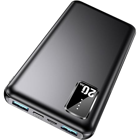 【PSEマーク付】 20000mAh モバイルバッテリー LEDライト機能 2台同時充電 2.1A急速充電 軽量 薄型 iPhone/android/Xperia スマホ 充電器 アイフォン アンドロイド スマートフォン USB携帯充電器 持ち運び電池 LCD残量表示 機内持ち込み