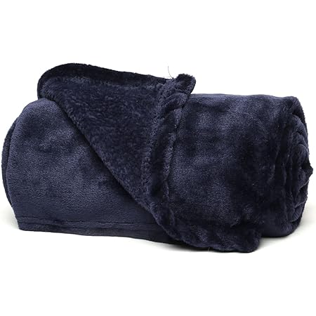 Umi(ウミ) – ブランケット 毛布 フランネル 柔らかく肌触り 暖かい 剥がれない ピリングなし 静電防止 ふわふわ 軽量 洗える 四季適用 （70 x 100cm ネイビー）