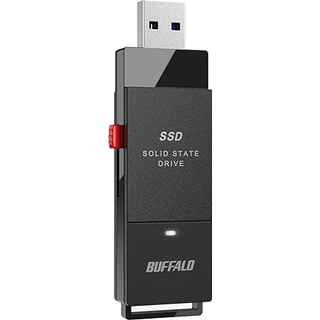 バッファロー SSD 外付け 2.0TB USB3.2 Gen2 読込速度600MB/秒 PS5/PS4メーカー動作確認済 コンパクト 小型 Type-Cアダプター付属 ブラック SSD-SCT2.0U3BA/N