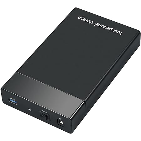 balikha ポータブルハードドライブエンクロージャアダプタ3.52.5インチSATA-USB3.0ハードディスクケース（HDDサポート用電源アダプタ付き）UASP 10TB Max Black US