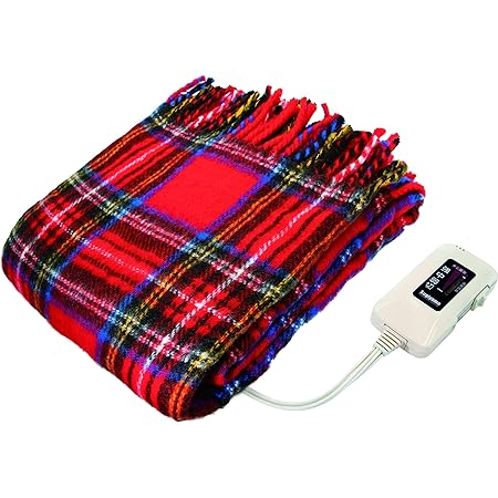 [山善] 電気ひざ掛け ポンチョ USBブランケット 130×80cm 丸洗い可能 電気毛布 肩掛け 自動オフタイマー チェック柄レッド系 YHK-US41(CR)