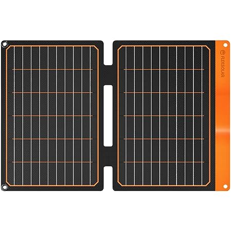 FlexSolar ソーラーパネル 10W USB出力ポート 5v 2a 小型 折りたたみ式 単結晶セル IP67 防水防塵 ハイキング、災害時にも最適 iPhone/iPad/Android各機種対応