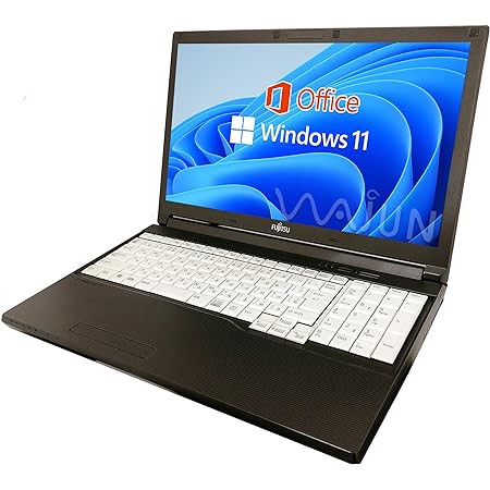 富士通 ノートPC A576/15.6型/10キー/Win 11 Pro/MS Office H&B 2019/Core i5-6300U/wajunのWIFI/Bluetooth/HDMI/DVD/16GB/256GB SSD (整備済み品)