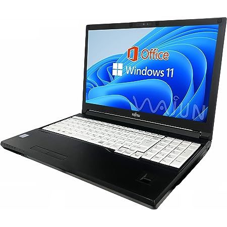 富士通 ノートPC A576/15.6型/10キー/Win 11 Pro/MS Office H&B 2019/Core i5-6300U/wajunのWIFI/Bluetooth/HDMI/DVD/16GB/256GB SSD (整備済み品)