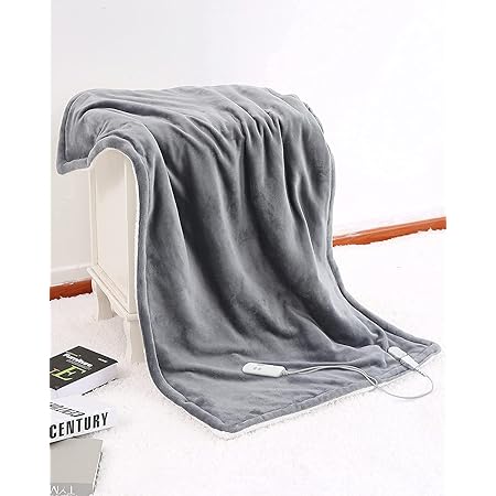 電気毛布腰と肩の電気加熱ブランケット140 * 80cmの高速加熱機能電気毛布 ブランケット、自動シャットオフと洗濯機で洗ミルクティーの色