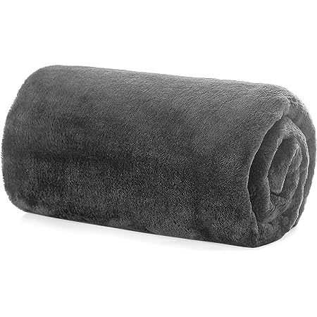 Opiqcey (オピックセイ) ブランケット 毛布 ひざ掛け フランネル 暖かい 柔らかい 静電防止 剥がれない ふわふわ 軽量 両面使える 洗える 四季適用 （70 x 100cm ダークグレー）
