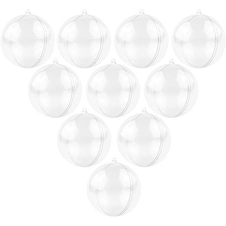 MIKAILE オーナメント ボール 10cm クリスマス 透明 中空 ボール 充填可能 手作DIY (10個)
