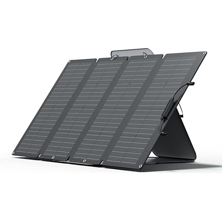 EcoFlow ソーラーパネル 220W 両面受光型 折りたたみ式 IP68 防水防塵 高出力 (220W 21.8V 13A) 高変換効率 ポータブル電源充電器 ソーラー充電器 太陽光発電 薄型ソーラーチャージャー エコフロー