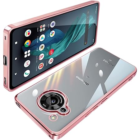 AQUOS R7 ケース クリア アクオスr7 SH-52C A202SH カバー スマホケース 透明 耐衝撃 TPU 薄型 軽量 メッキ加工 ソフトケース 人気(ローズゴールド)