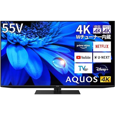 シャープ 55V型 4K 液晶 テレビ AQUOS 4T-C55EU1 アクティブLED駆動 N-Blackパネル 立体音響 Google TV (2022年モデル)