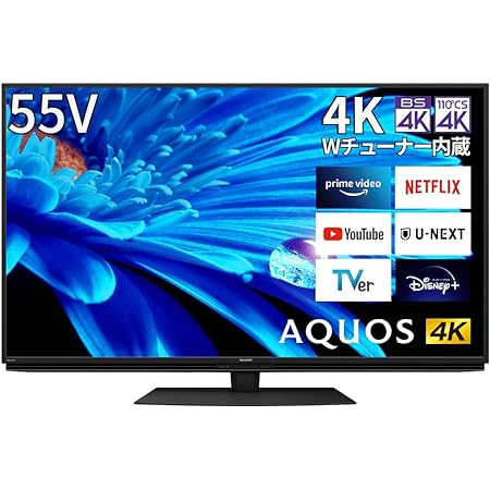 シャープ 55V型 4K 液晶 テレビ AQUOS 4T-C55EU1 アクティブLED駆動 N-Blackパネル 立体音響 Google TV (2022年モデル)