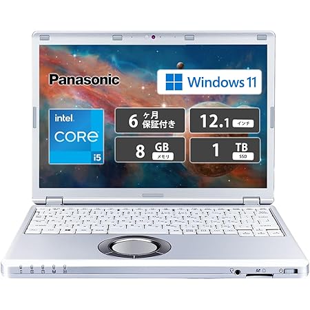 超軽量Pana sonicパナソニックノートpc薄型・軽量‎Let`s note/ノートパソコン/CF-SZ5/・解像度1920×1080/Microsoft Office2019&Win11搭載/Core i5-6300U＠2.4GHz/HDMI/WIFI無線LAN/12.1型/メモリ:8GB/SSD960GB/bluetooth内蔵/カメラ内蔵 （整備済み品） (8GB SSD960GB)