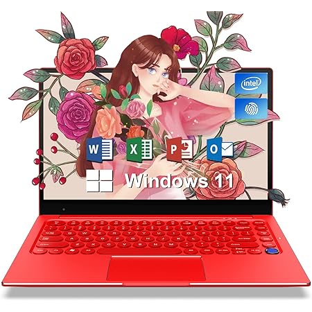 Ruzava/Aocwei ノートパソコン 16インチ ノートPC Win 11搭載 12GB+512GB Celeron N5095(2.0~2.9Ghz) 4コア 超薄型ラップトップ 冷却ファン付き/SSD 1TBまで拡張可能/英字キーボード/日本語キーボード保護フィルム付き コンピューター ゲーム・仕事・勉強・チャット・初心者向け・学生向け・在宅勤務・ビデオ鑑賞など対応 (レッド)