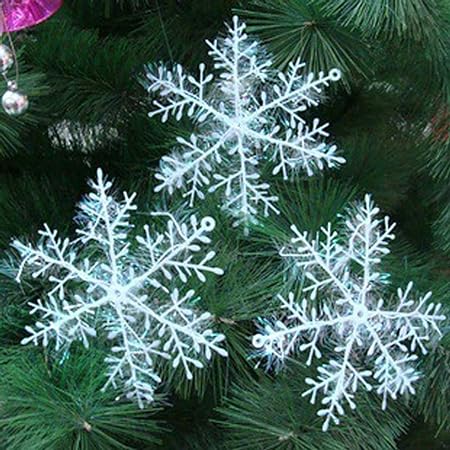 CINECE クリスマス 飾り ツリー オーナメント 10種類・32点 LEDライト付き ドロップ つらら 氷柱 雪の結晶 糸付き アクリル パーティー 壁 掛け 玄関（10種類・32点 USB式）
