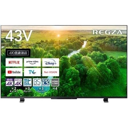 レグザ 43インチ 4K液晶テレビ 43Z570L 4Kチューナー内蔵 外付けHDD 裏番組録画 スマートテレビ (2022年モデル)